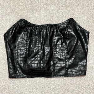 Black Leather Tube Top